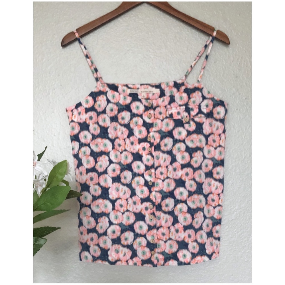 Rachel Roy Button Up Floral Tank Top